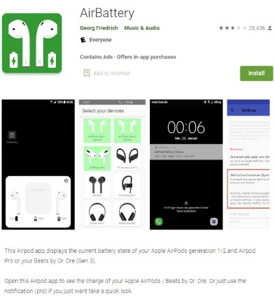 Download AirBattery in de Google Play Store