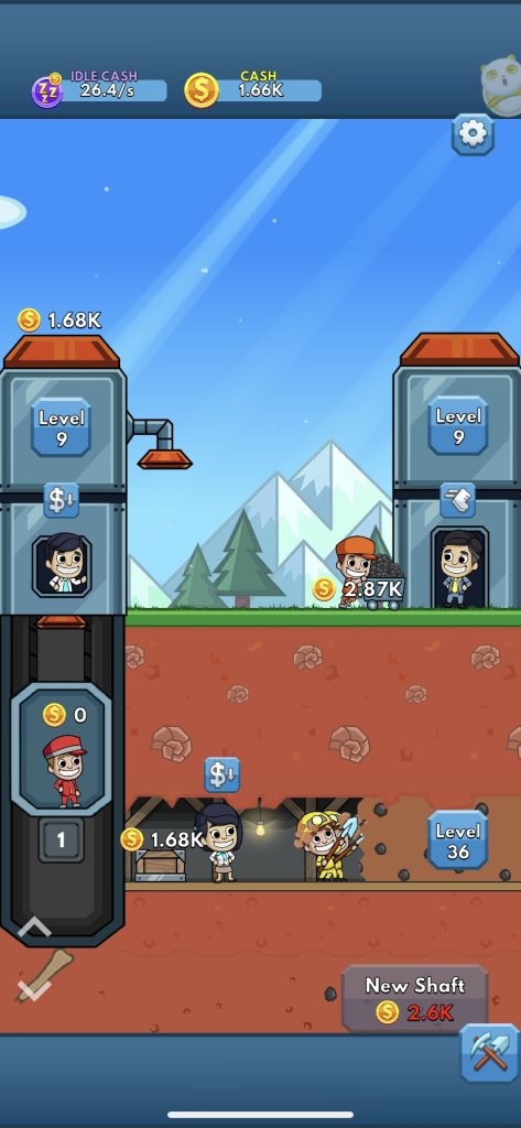 De gameplay van Idle Miner Tycoon Hack