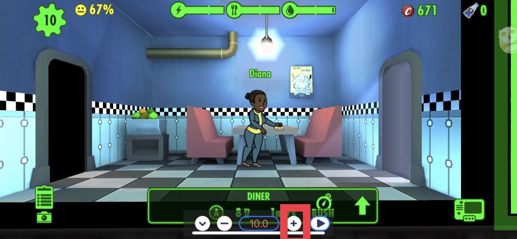 de tijd versnellen in Fallout Shelter 1