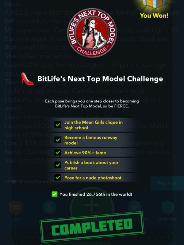 bagaimana menjadi model di BitLife